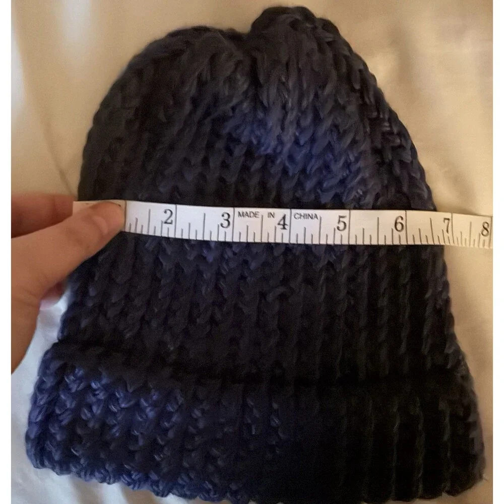 Handmade Dark Blue Winter Beanie Hat and Scarf Set for Kids Winter Wear